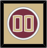 Florida State Baseball Number - Alternate Garnet (2016-2018) - Double Mat 3