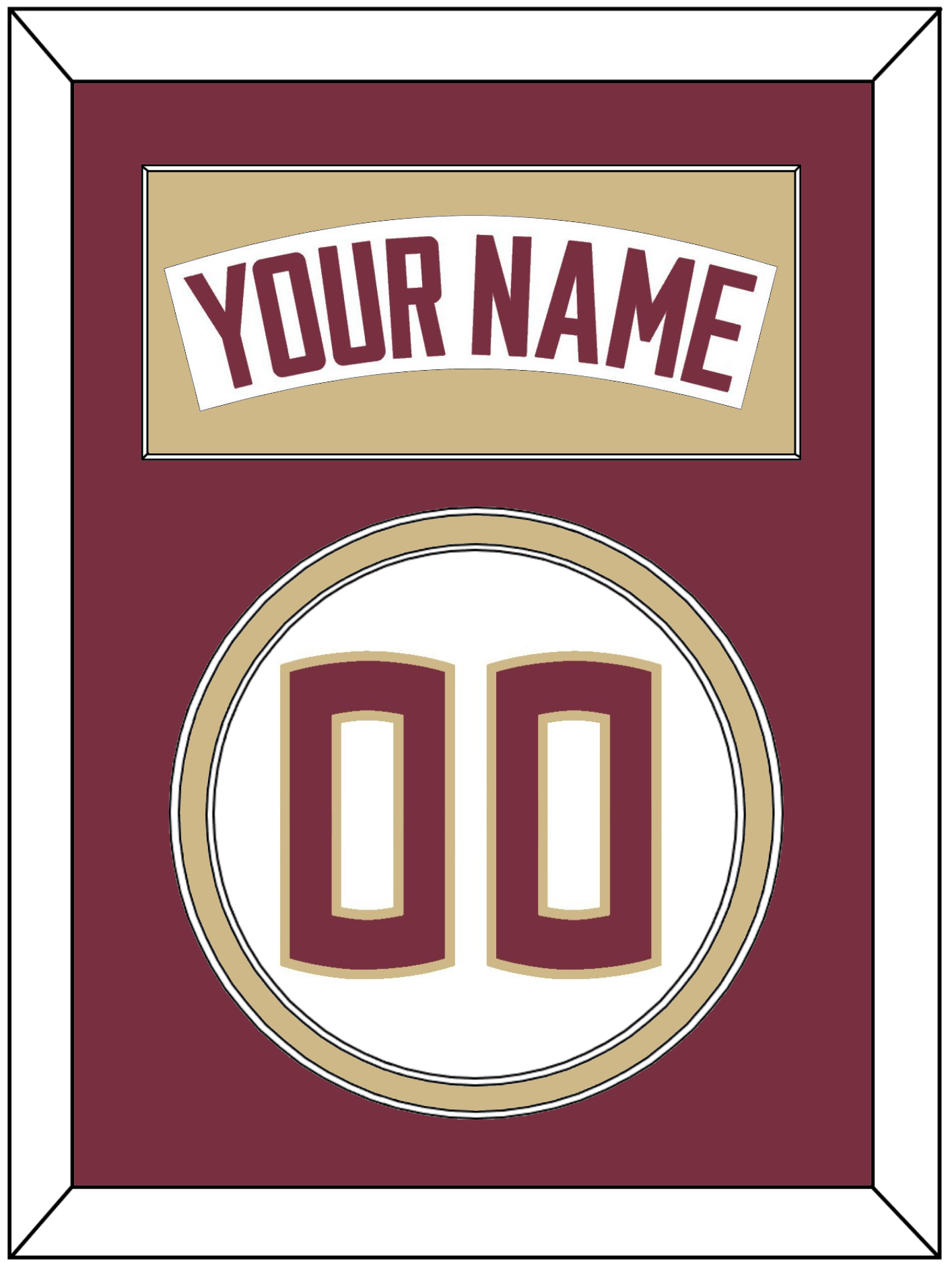 Florida State Baseball Nameplate & Number (Back) - Home White - Signature Tier 3