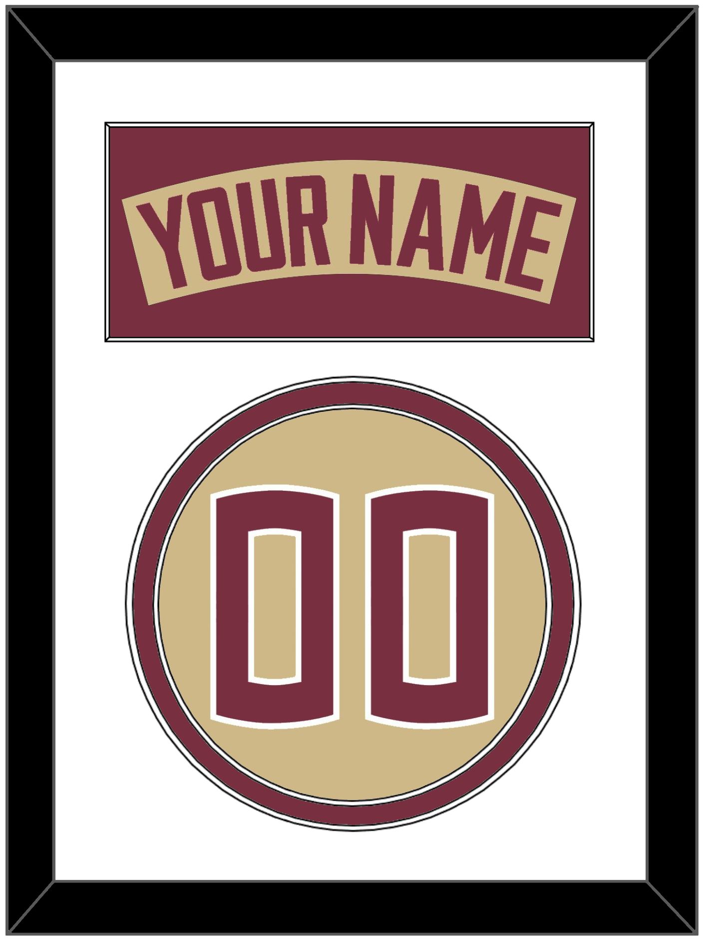 Florida State Baseball Nameplate & Number (Back) - Alternate Gold - Signature Tier 1