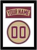 Florida State Baseball Nameplate & Number (Back) - Alternate Gold - Double Mat 1