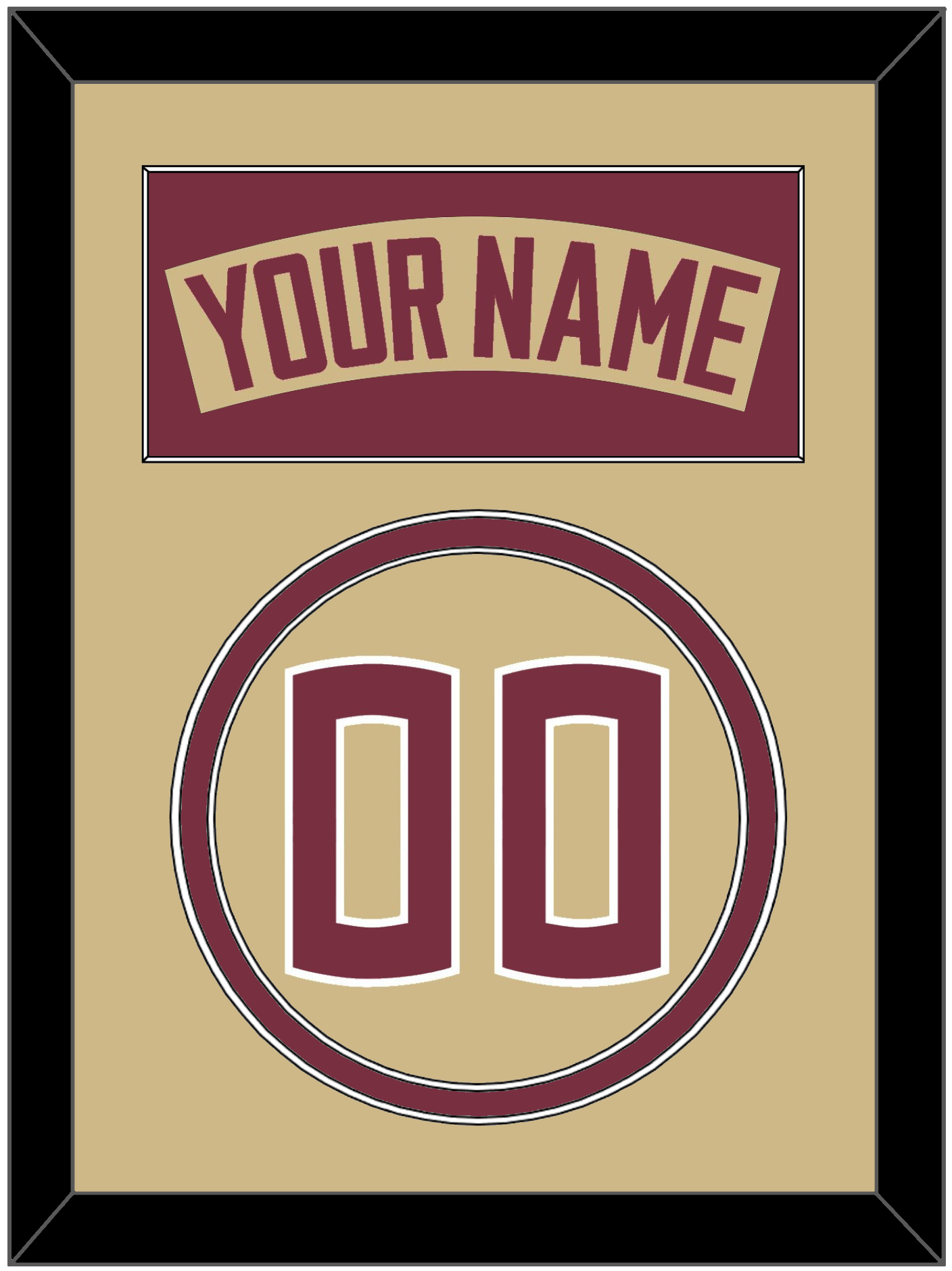 Florida State Baseball Nameplate & Number (Back) - Alternate Gold - Signature Tier 2