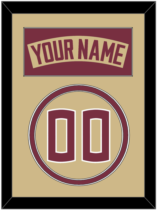 Florida State Baseball Nameplate & Number (Back) - Alternate Gold - Signature Tier 2