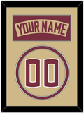 Florida State Baseball Nameplate & Number (Back) - Alternate Gold - Double Mat 2