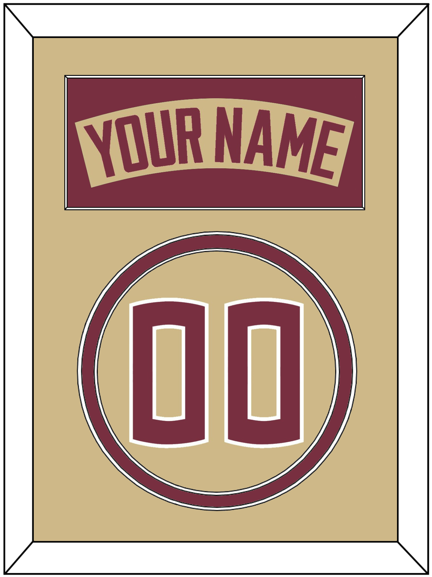 Florida State Baseball Nameplate & Number (Back) - Alternate Gold - Signature Tier 2
