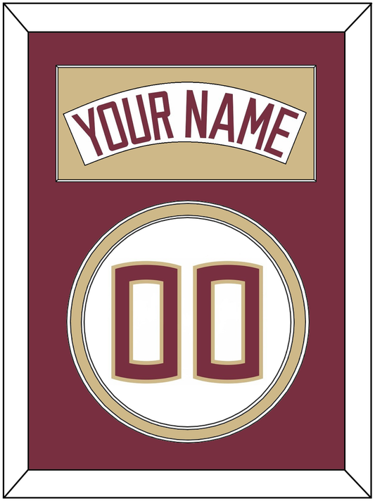 Florida State Baseball Nameplate & Number (Back) - Home White (2016-2018) - Signature Tier 3