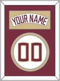 Florida State Baseball Nameplate & Number (Back) - Home White (2016-2018) - Double Mat 3