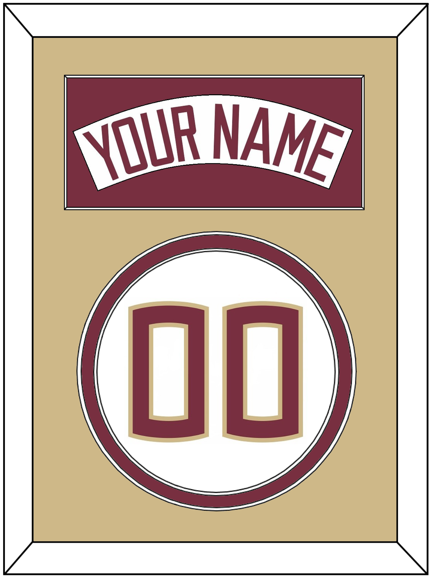 Florida State Baseball Nameplate & Number (Back) - Home White (2016-2018) - Signature Tier 4