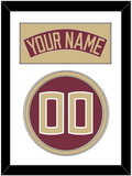Florida State Baseball Nameplate & Number (Back) - Alternate Garnet - Double Mat 1