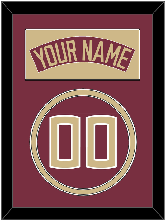 Florida State Baseball Nameplate & Number (Back) - Alternate Garnet - Signature Tier 2