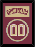 Florida State Baseball Nameplate & Number (Back) - Alternate Garnet - Double Mat 2