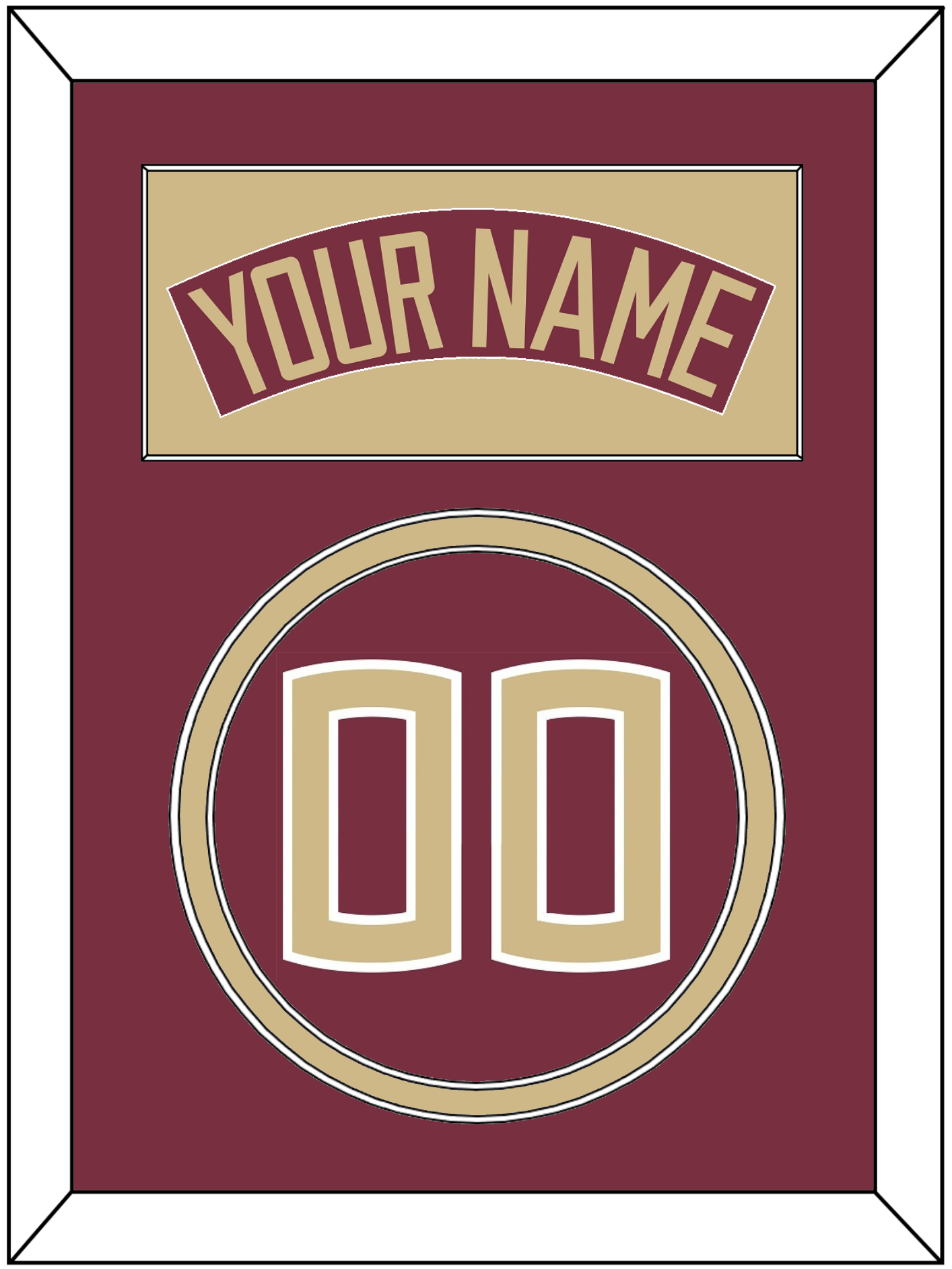 Florida State Baseball Nameplate & Number (Back) - Alternate Garnet (2016-2018) - Signature Tier 2