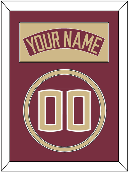 Florida State Baseball Nameplate & Number (Back) - Alternate Garnet (2016-2018) - Signature Tier 2