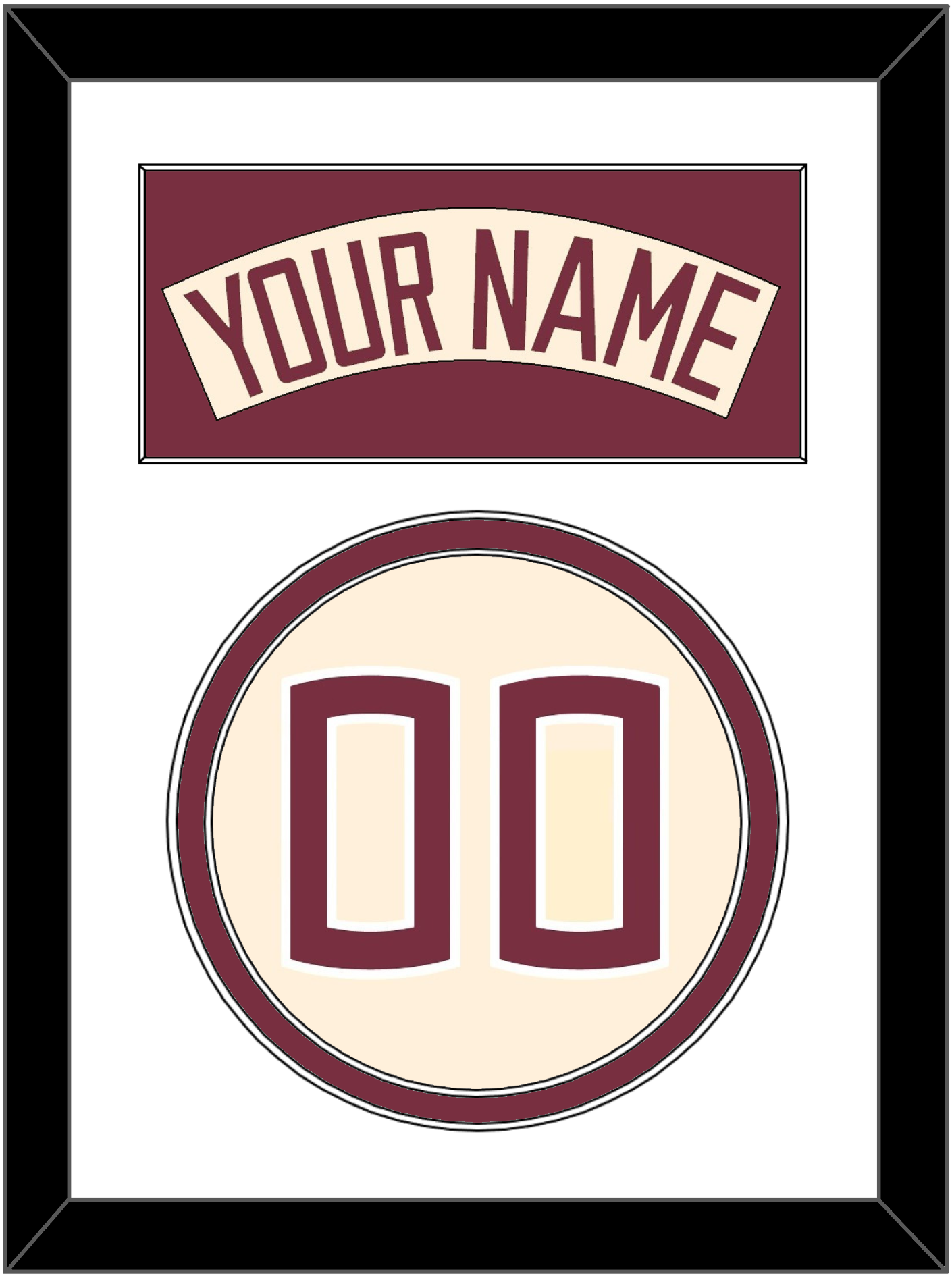 Florida State Baseball Nameplate & Number (Back) - Alternate Gold (2016-2018) - Signature Tier 1
