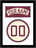 Florida State Baseball Nameplate & Number (Back) - Alternate Gold (2016-2018) - Double Mat 1