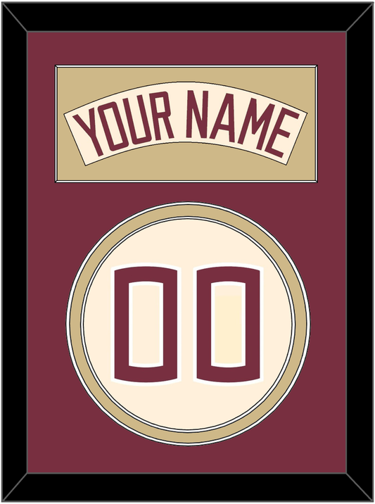 Florida State Baseball Nameplate & Number (Back) - Alternate Gold (2016-2018) - Signature Tier 2