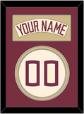 Florida State Baseball Nameplate & Number (Back) - Alternate Gold (2016-2018) - Double Mat 2