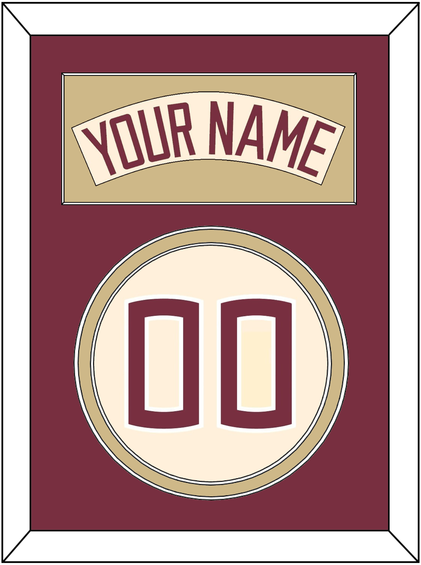 Florida State Baseball Nameplate & Number (Back) - Alternate Gold (2016-2018) - Signature Tier 2