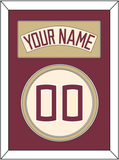 Florida State Baseball Nameplate & Number (Back) - Alternate Gold (2016-2018) - Double Mat 2