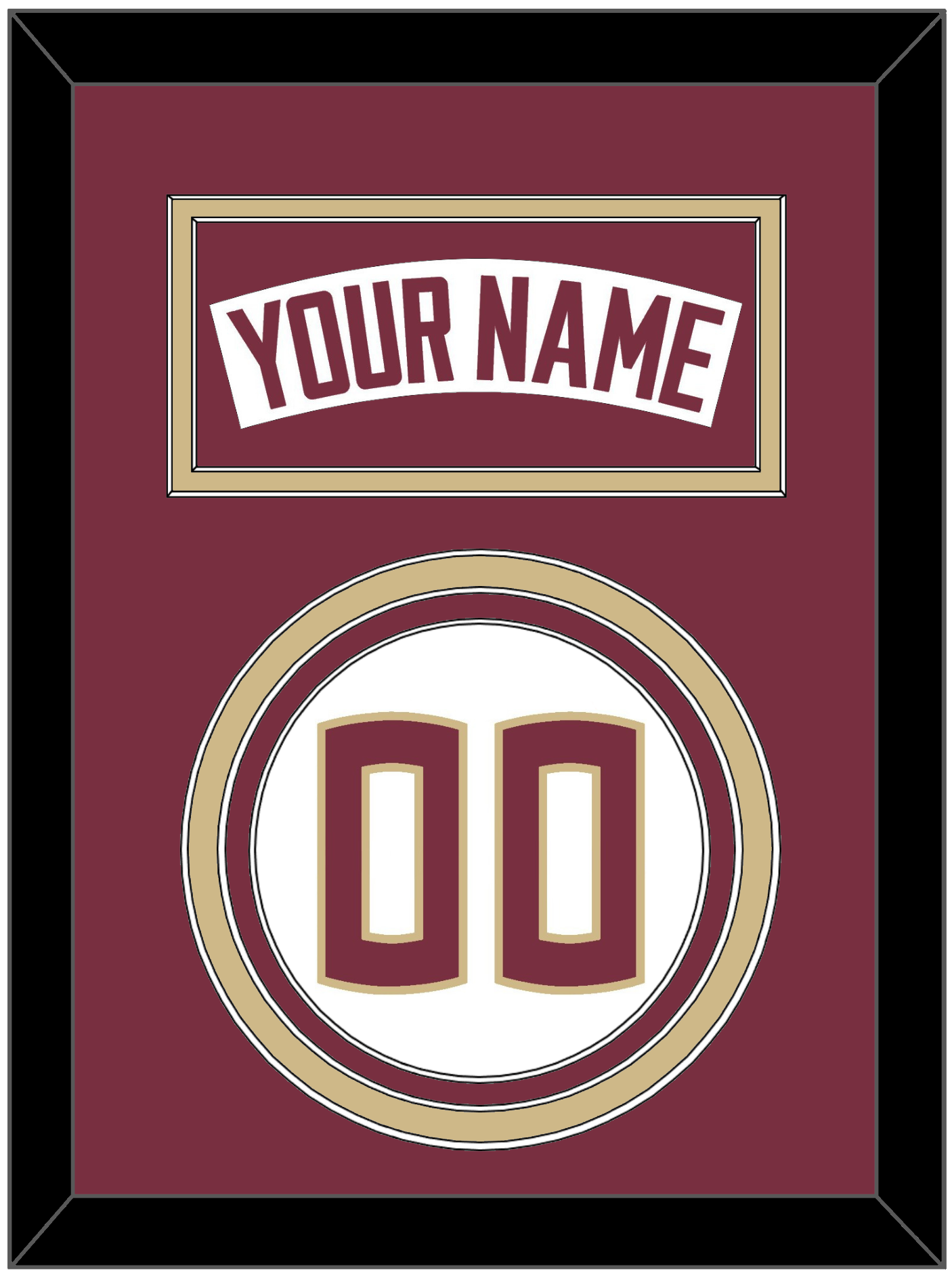 Florida State Baseball Nameplate & Number (Back) - Home White - Premier Tier 3