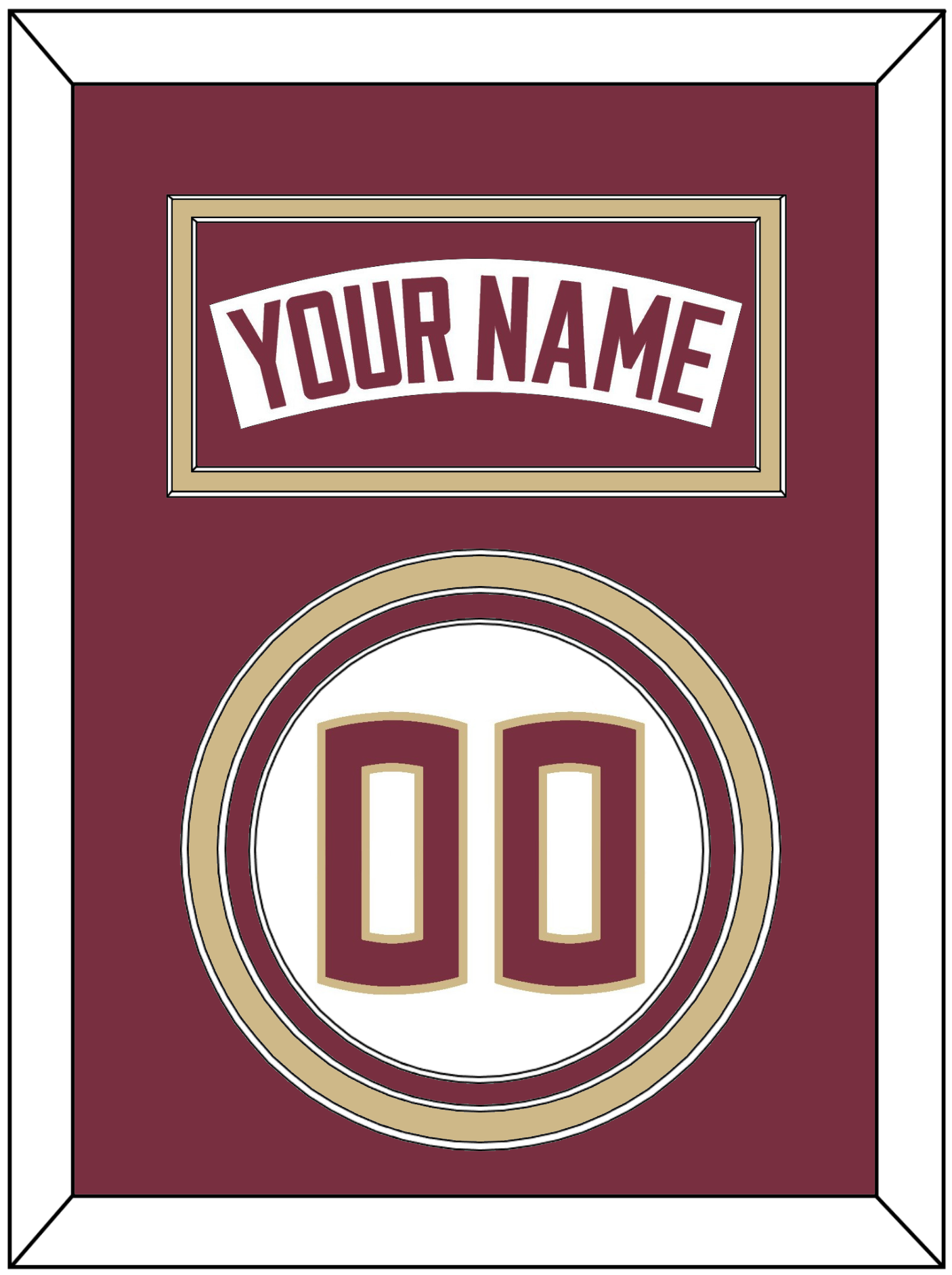Florida State Baseball Nameplate & Number (Back) - Home White - Premier Tier 3
