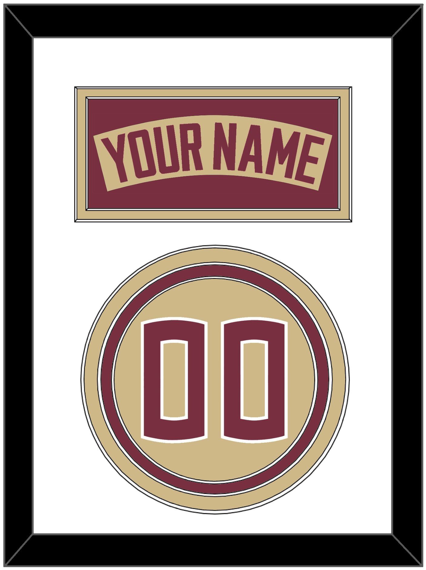 Florida State Baseball Nameplate & Number (Back) - Alternate Gold - Premier Tier 1