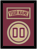 Florida State Baseball Nameplate & Number (Back) - Alternate Gold - Triple Mat 2