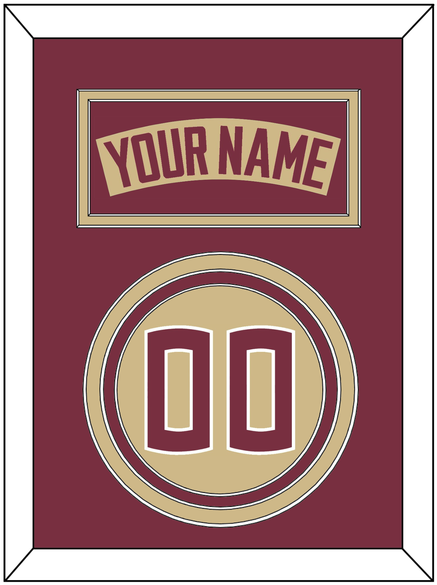 Florida State Baseball Nameplate & Number (Back) - Alternate Gold - Premier Tier 2