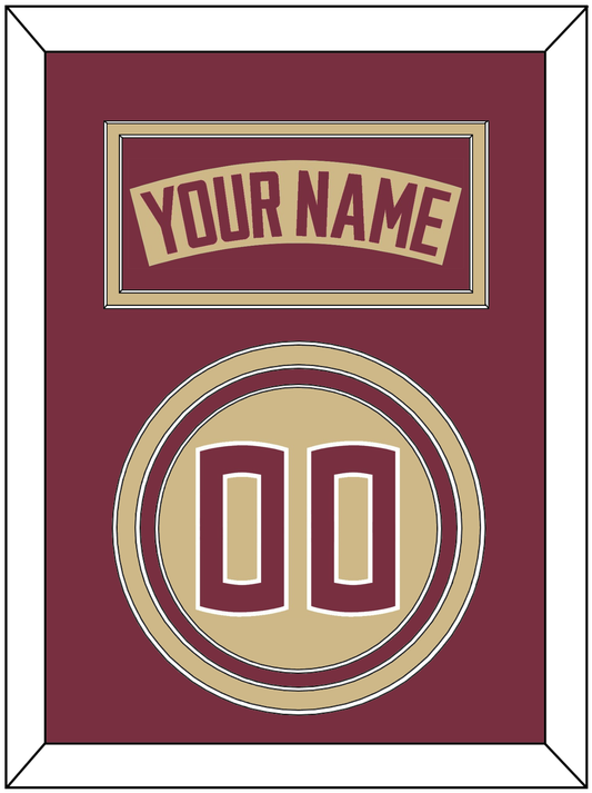 Florida State Baseball Nameplate & Number (Back) - Alternate Gold - Premier Tier 2