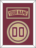 Florida State Baseball Nameplate & Number (Back) - Alternate Gold - Triple Mat 2