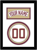 Florida State Baseball Nameplate & Number (Back) - Home White (2016-2018) - Triple Mat 1