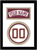 Florida State Baseball Nameplate & Number (Back) - Home White (2016-2018) - Triple Mat 2