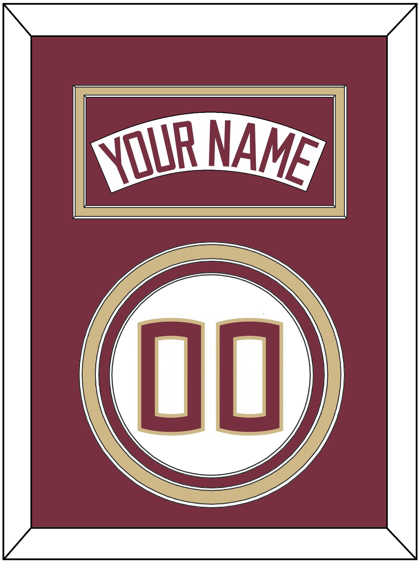 Florida State Baseball Nameplate & Number (Back) - Home White (2016-2018) - Premier Tier 3