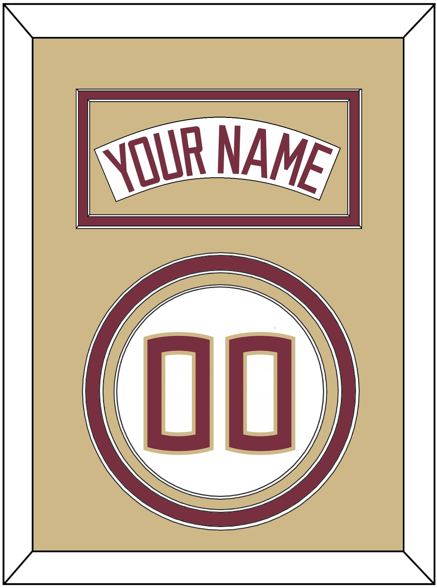Florida State Baseball Nameplate & Number (Back) - Home White (2016-2018) - Premier Tier 4