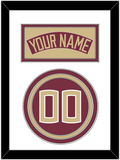 Florida State Baseball Nameplate & Number (Back) - Alternate Garnet (2016-2018) - Triple Mat 1