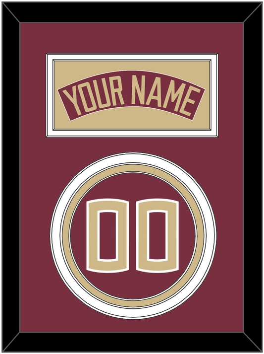 Florida State Baseball Nameplate & Number (Back) - Alternate Garnet - Premier Tier 2