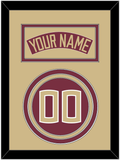 Florida State Baseball Nameplate & Number (Back) - Alternate Garnet - Triple Mat 3