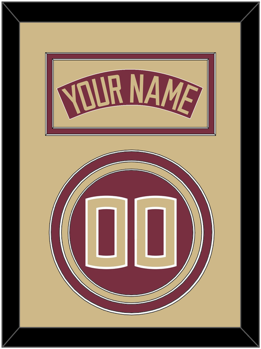 Florida State Baseball Nameplate & Number (Back) - Alternate Garnet (2016-2018) - Premier Tier 3
