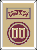 Florida State Baseball Nameplate & Number (Back) - Alternate Garnet (2016-2018) - Triple Mat 3