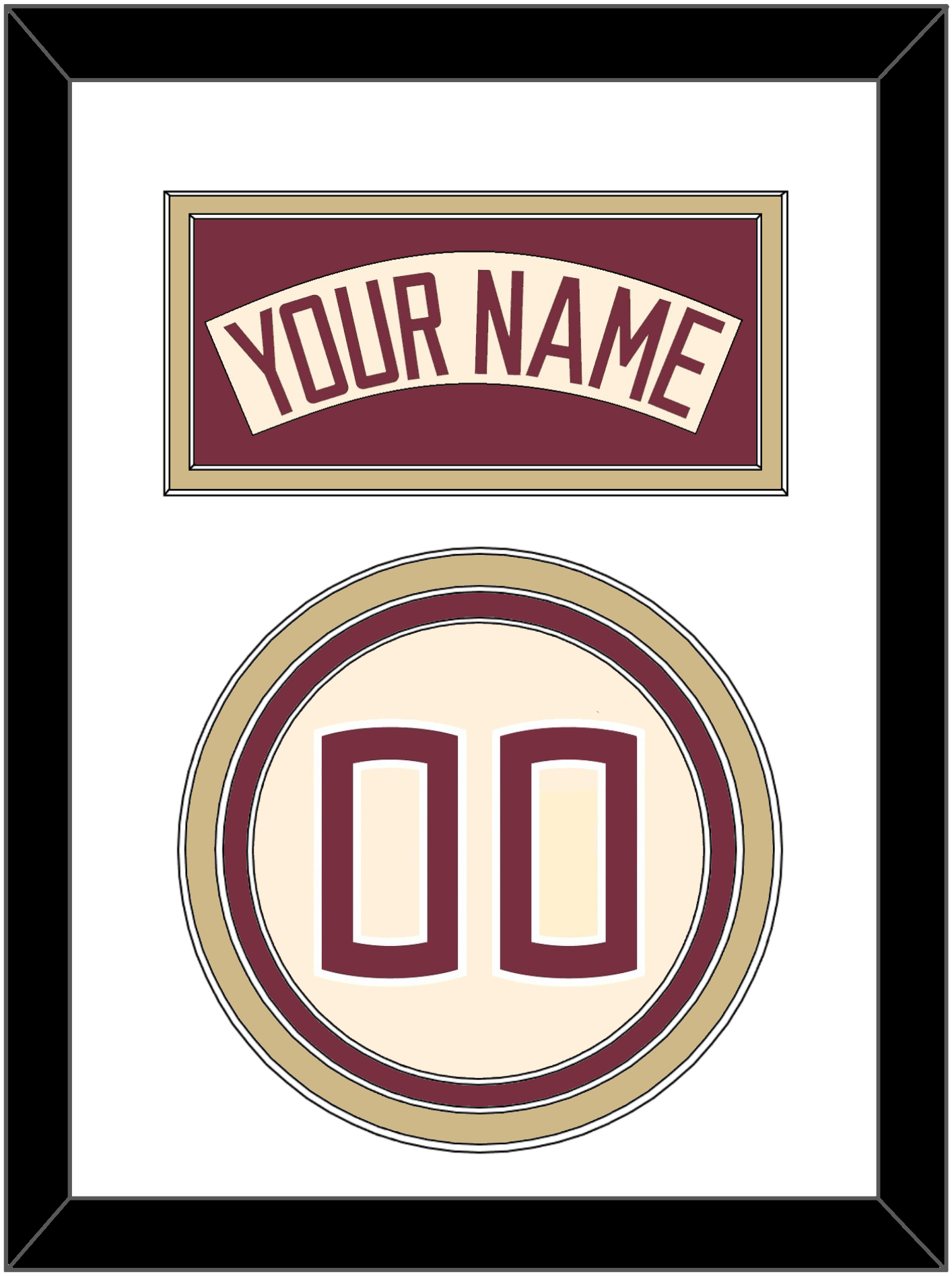 Florida State Baseball Nameplate & Number (Back) - Alternate Gold (2016-2018) - Premier Tier 1