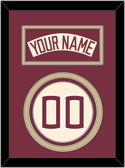 Florida State Baseball Nameplate & Number (Back) - Alternate Gold (2016-2018) - Premier Tier 2