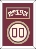 Florida State Baseball Nameplate & Number (Back) - Alternate Gold (2016-2018) - Triple Mat 2