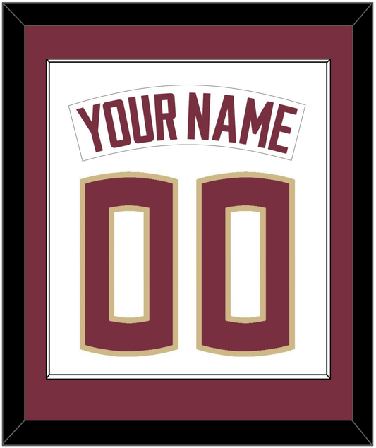 Florida State Baseball Nameplate & Number (Back) Combined - Home White - Essential Tier 1