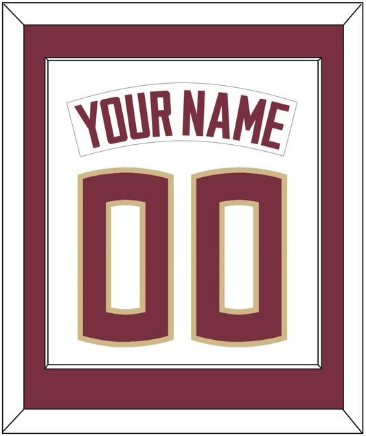 Florida State Baseball Nameplate & Number (Back) Combined - Home White - Essential Tier 1