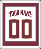 Florida State Baseball Nameplate & Number (Back) Combined - Home White - Single Mat 1