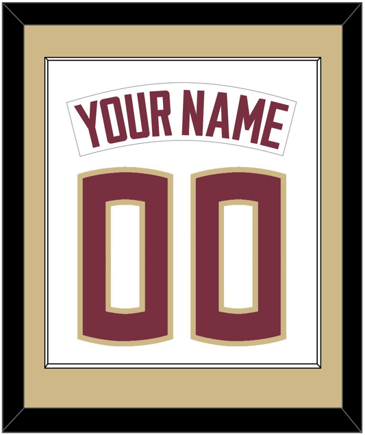 Florida State Baseball Nameplate & Number (Back) Combined - Home White - Essential Tier 2