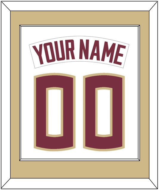 Florida State Baseball Nameplate & Number (Back) Combined - Home White - Essential Tier 2
