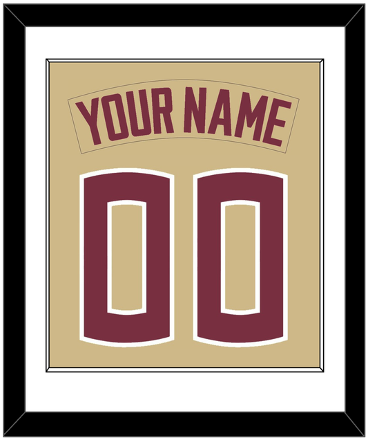 Florida State Baseball Nameplate & Number (Back) Combined - Alternate Gold - Essential Tier 1
