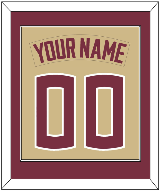 Florida State Baseball Nameplate & Number (Back) Combined - Alternate Gold - Essential Tier 2