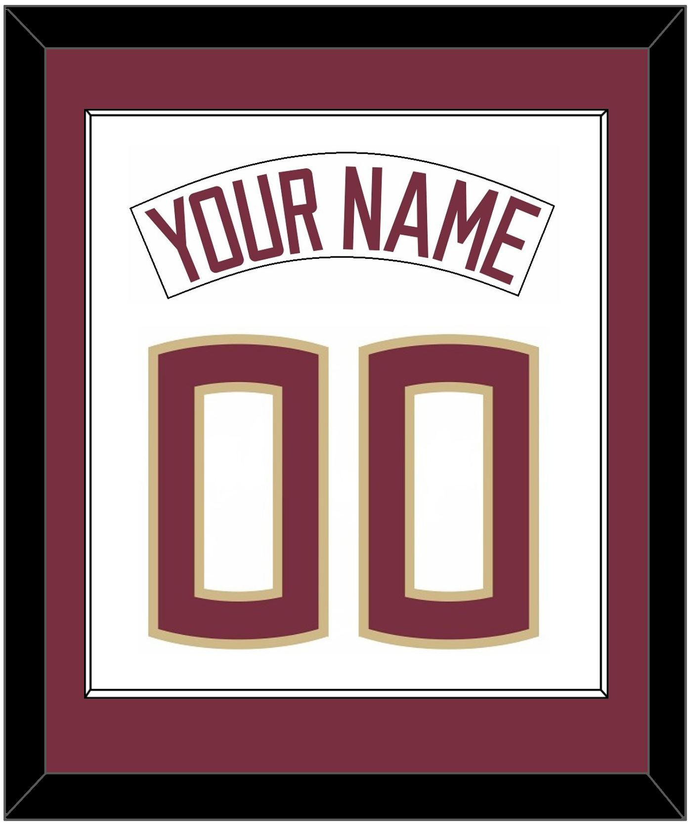 Florida State Baseball Nameplate & Number (Back) Combined - Home White (2016-2018) - Essential Tier 1