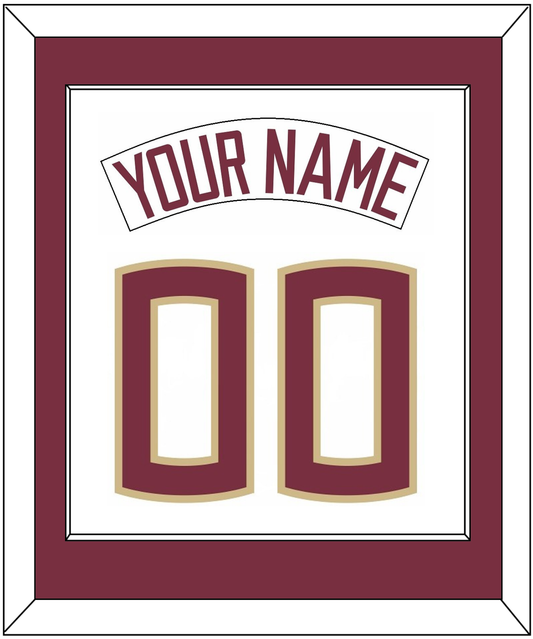 Florida State Baseball Nameplate & Number (Back) Combined - Home White (2016-2018) - Essential Tier 1